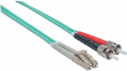 Kabllo fibër optike Intellinet OM3, ST LC, 2m, jeshile