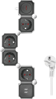 Shirit elektrik LogiLink LPS276U, 4 dalje, kabllo 1.5m, bardh e zi