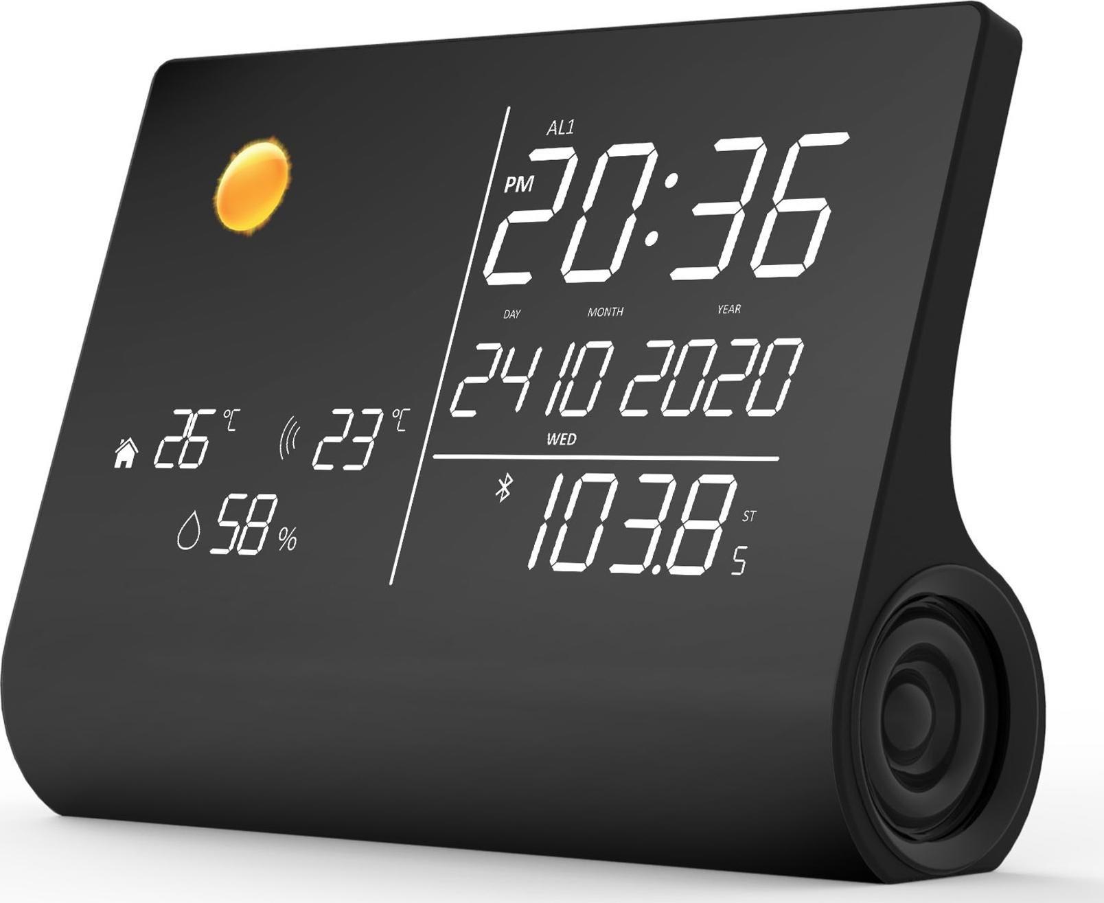 Stacion moti NASA WSP1300, ekran me ngjyra, radio FM dhe Bluetooth, i zi