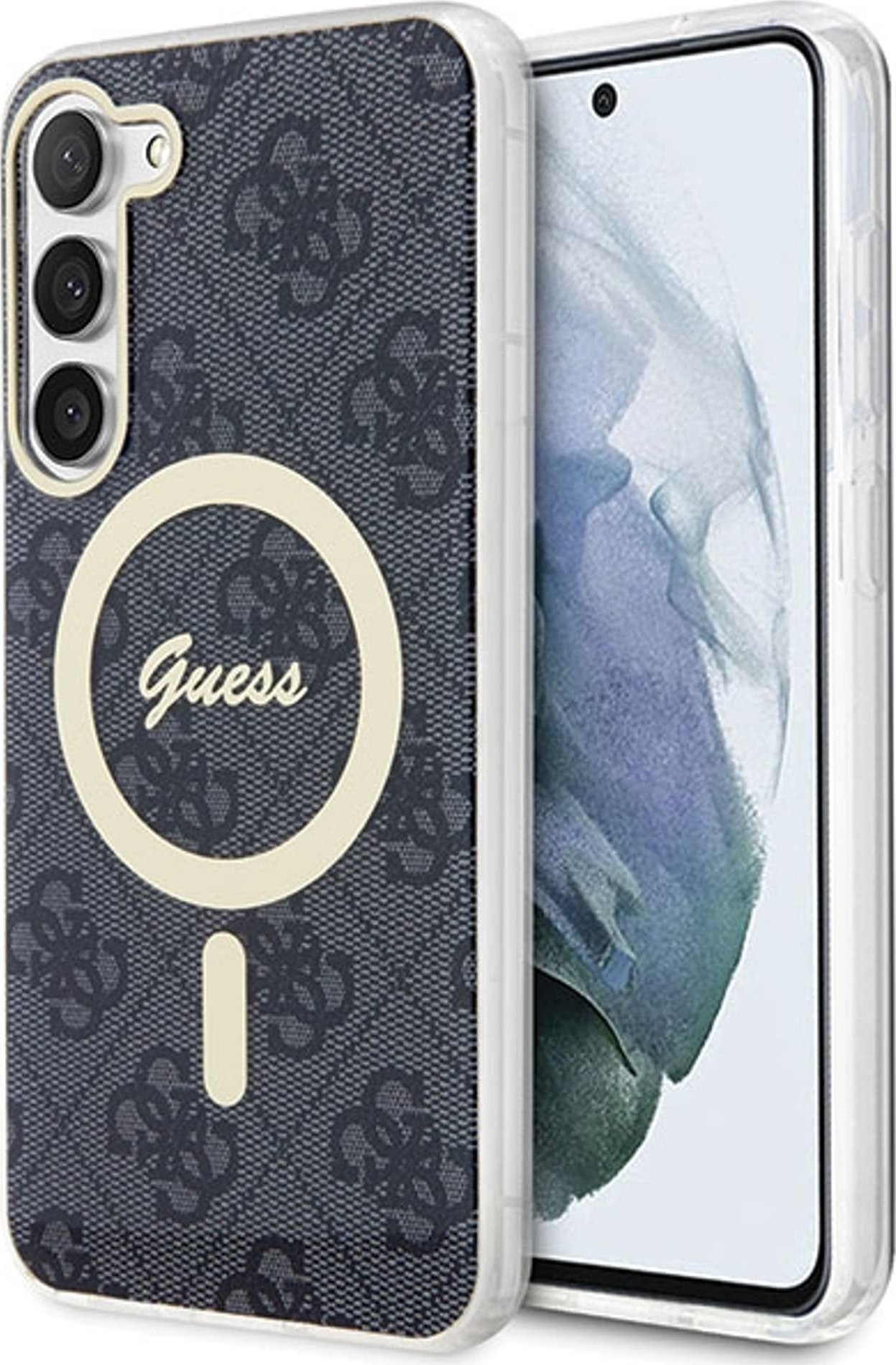 Futrollë telefoni Guess GUHMS23MH4STK për Samsung Galaxy S23 Plus, hardcase, MagSafe, e zezë