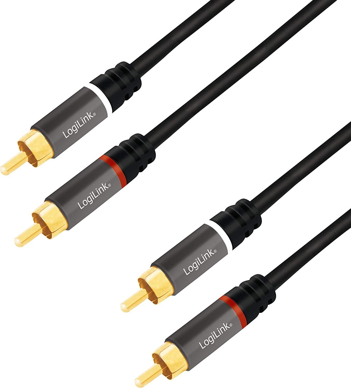 Kabllo audio LogiLink CA1208, 7.5 m, 2 x RCA, e zezë