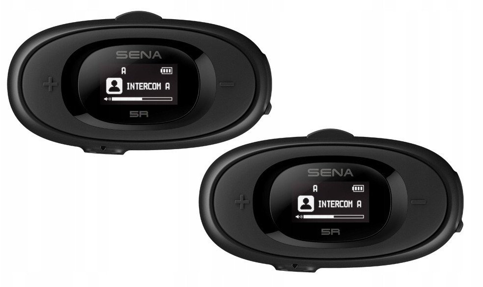 Kufje interkomi për motor Sena 5R, Bluetooth, paketë dyshe, të zeza