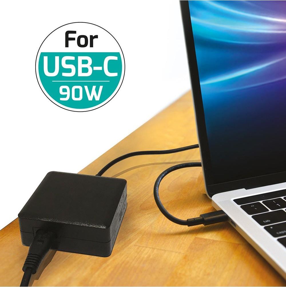 Karikues USB C Port Designs 900098 EU, 90W, për ambiente të brendshme, i zi