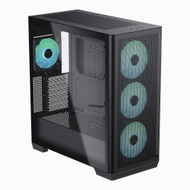 Kuti kompjuteri APNX C1 ARGB, midi tower, panel xhami i errësuar, e zezë