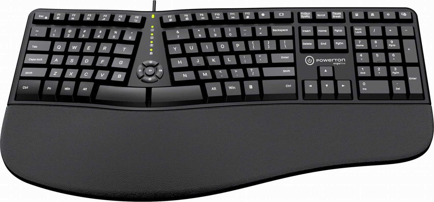 Tastierë Powerton ERGO LANA, ergonomike, me kabllo USB, CZ SK, e zezë