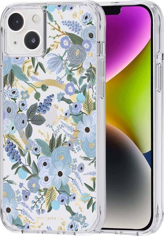 Futrollë telefoni Rifle Paper Co Apple iPhone 14 Plus, MagSafe, Garden Party blu