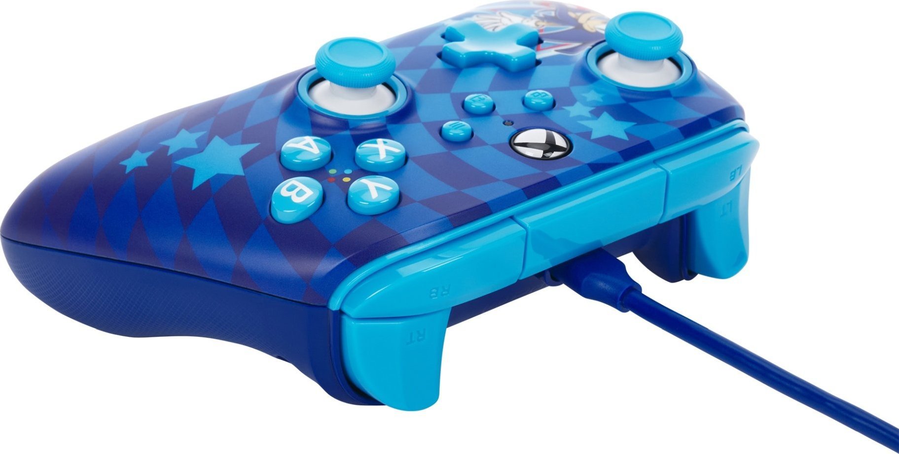 Gamepad PowerA XBGP0229-01, me kabllo USB, për Xbox Series X S, blu kuqe bardhë