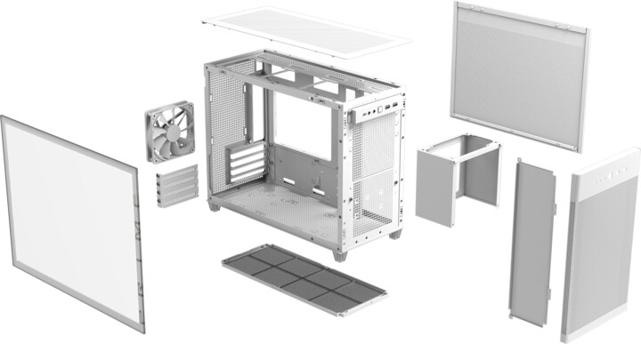 Kasë kompjuteri ASUS Prime AP201, TG, e bardhë