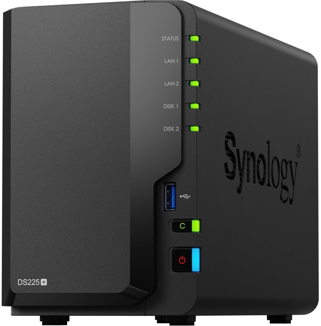 NAS Synology DiskStation DS225+, 2 slota, Intel Celeron, 2GB DDR4, i zi