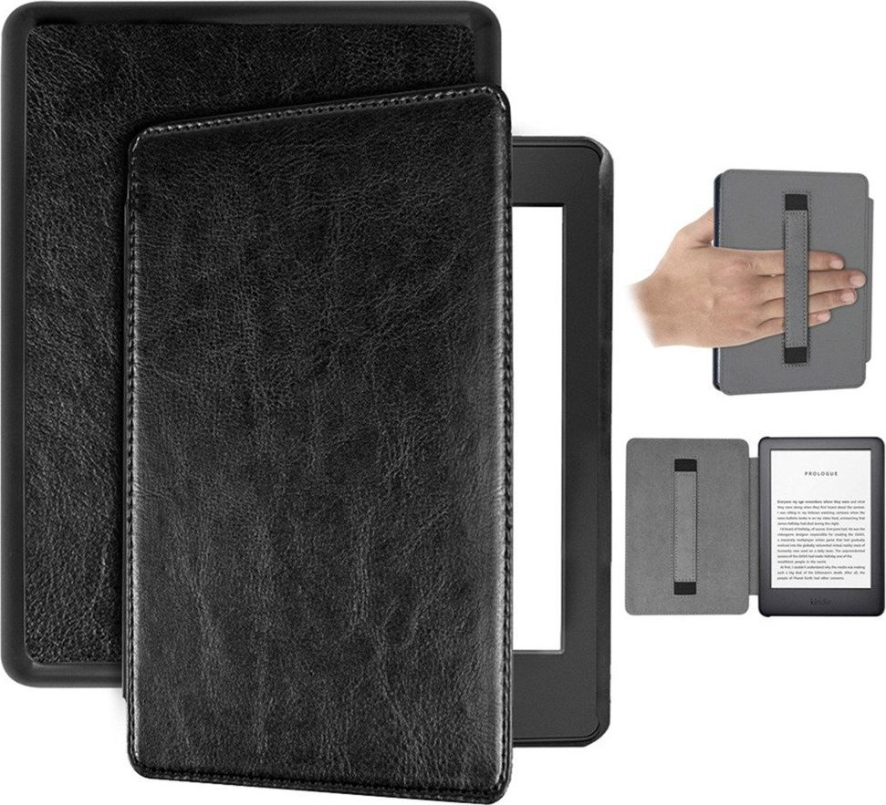 Mbrojtëse prej lëkure Alogy për Kindle 10 2019, e zezë