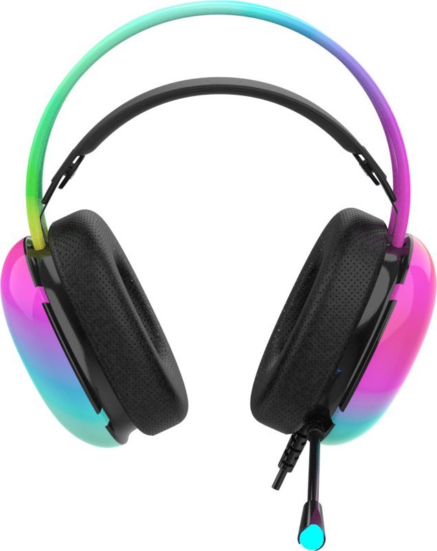 Kufje gaming Inca IGK-X8S, RGB, me kabllo, të zeza