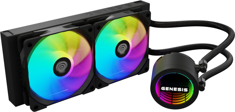 Ftohës ujor për procesor Genesis Hydria 240 NLG-2319, 240 mm, ARGB, i zi