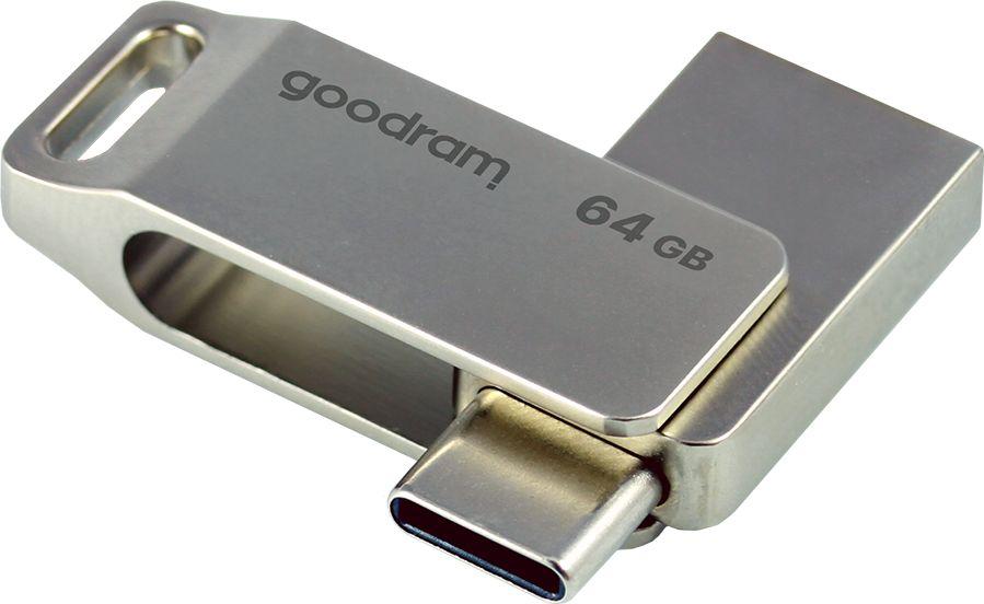 USB GoodRam ODA3, 64GB, USB 3.2 Type A Type C, argjendtë
