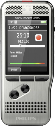 Regjistrues digjital zëri Philips Pocket Memo DPM6000, LCD, trup çeliku inox, gri argjendtë