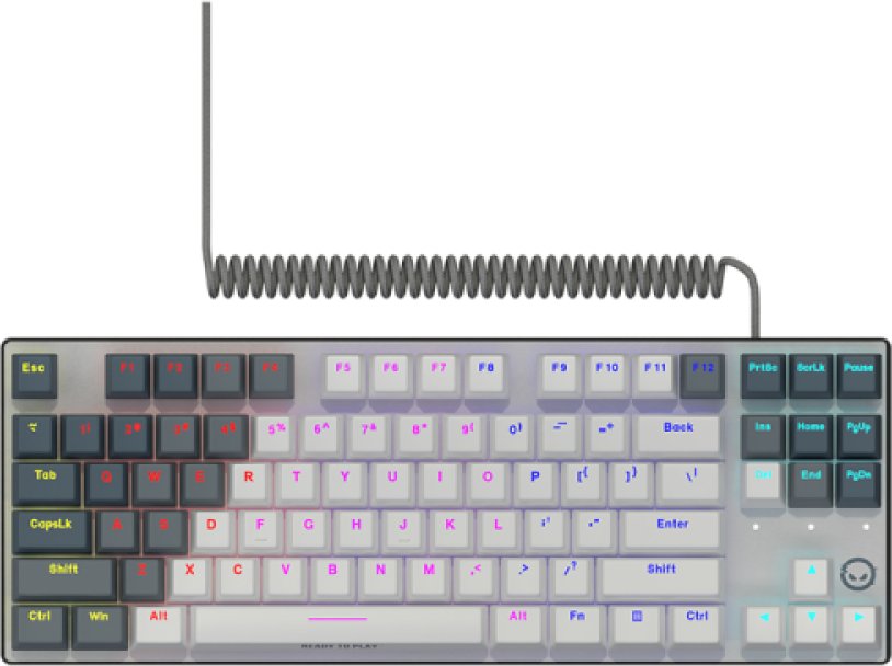 Tastierë mekanike Lorgar Azar 514 TKL, me kabllo, RGB, e bardhë