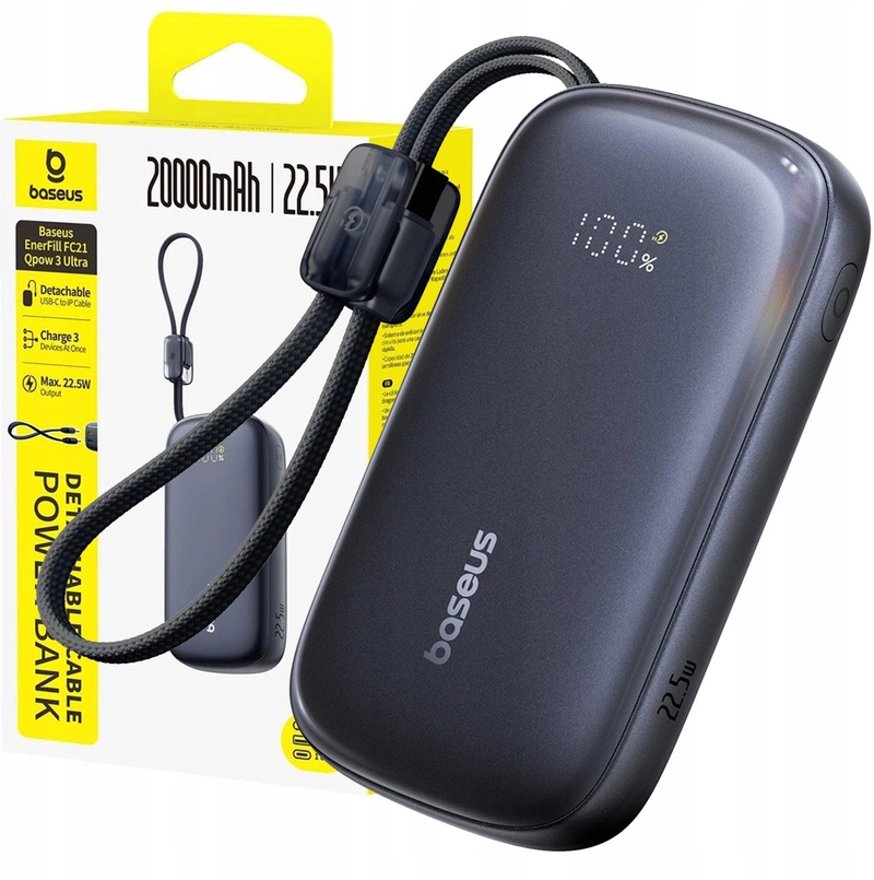 Power bank Baseus EnerFill FC21 Qpow3 Ultra, 20000mAh, 22.5W, i zi