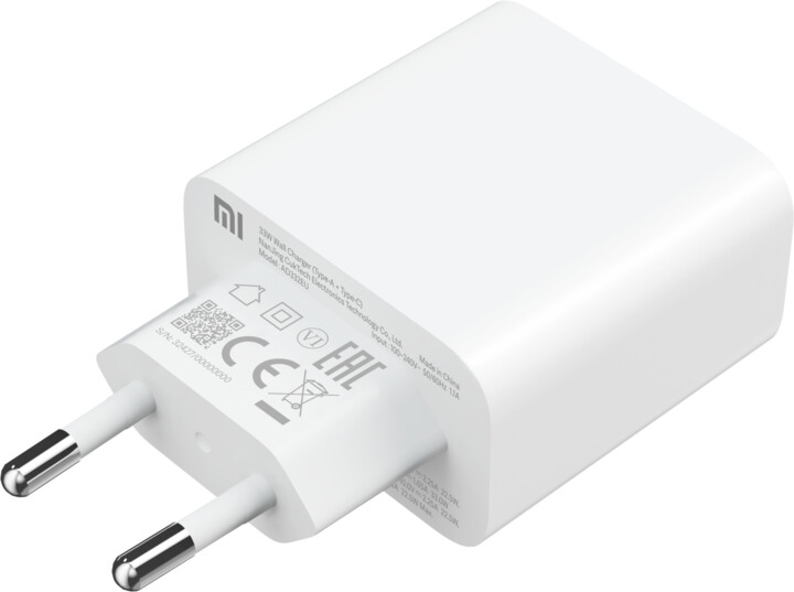 Karikues Xiaomi, USB-A, USB-C, 33W, i bardhë