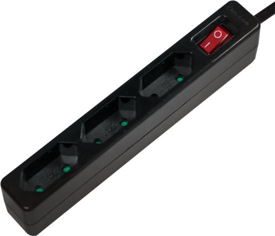 Prizë zgjatuese LogiLink LPS230B, 3 dalje, kabllo 1.5 m, e zezë