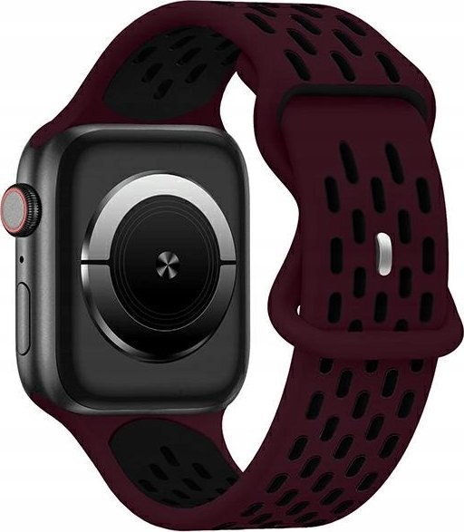 Rrip dore për Apple Watch New Sport Silicone, 38/40/41 mm, silikoni, burgundy e zezë