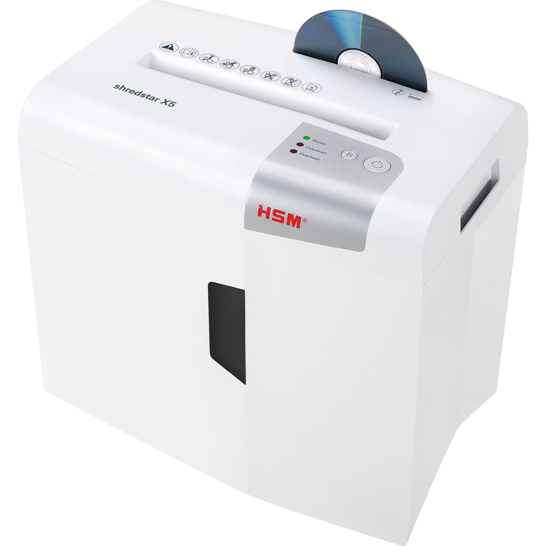 Makinë shkatërruese dokumentesh HSM Shredstar X5 P-4, 125 W, e bardhë