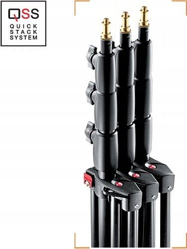 Set stativësh fotografik Manfrotto 1005BAC, 3 copë, alumini, i zi