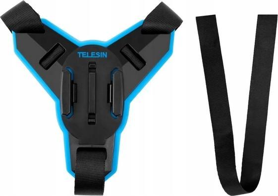 Mbajtëse helmete për kamerë aksioni TELESIN, rrip montimi, e zezë