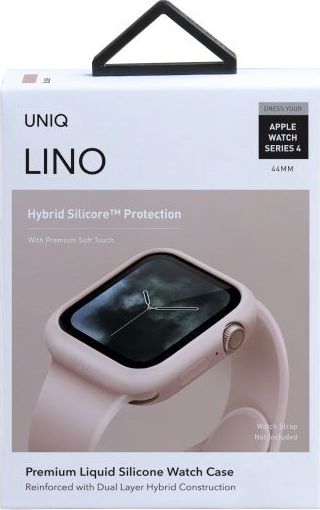 Mbulesë Uniq Lino për Apple Watch Series 5 4 44mm, silikon, rozë