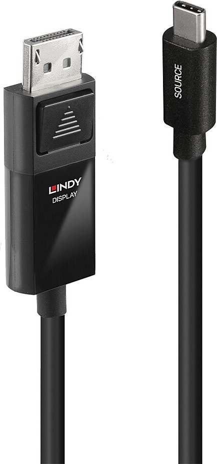 Kabllo Lindy USB C në DisplayPort, 2 m, 8K, e zezë