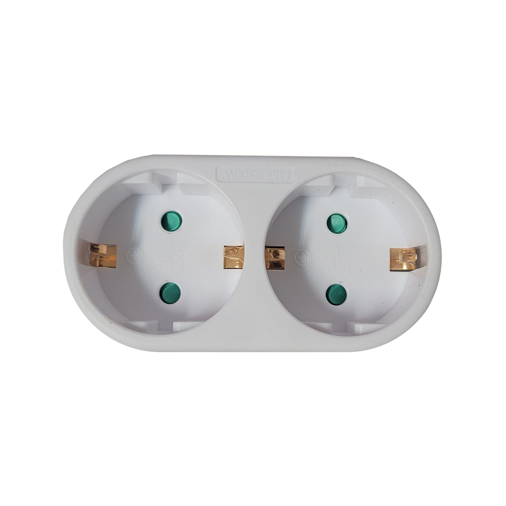 Zgjatues elektrik SPMS, 2 dalje Schuko, 16A 3500W, i bardhë