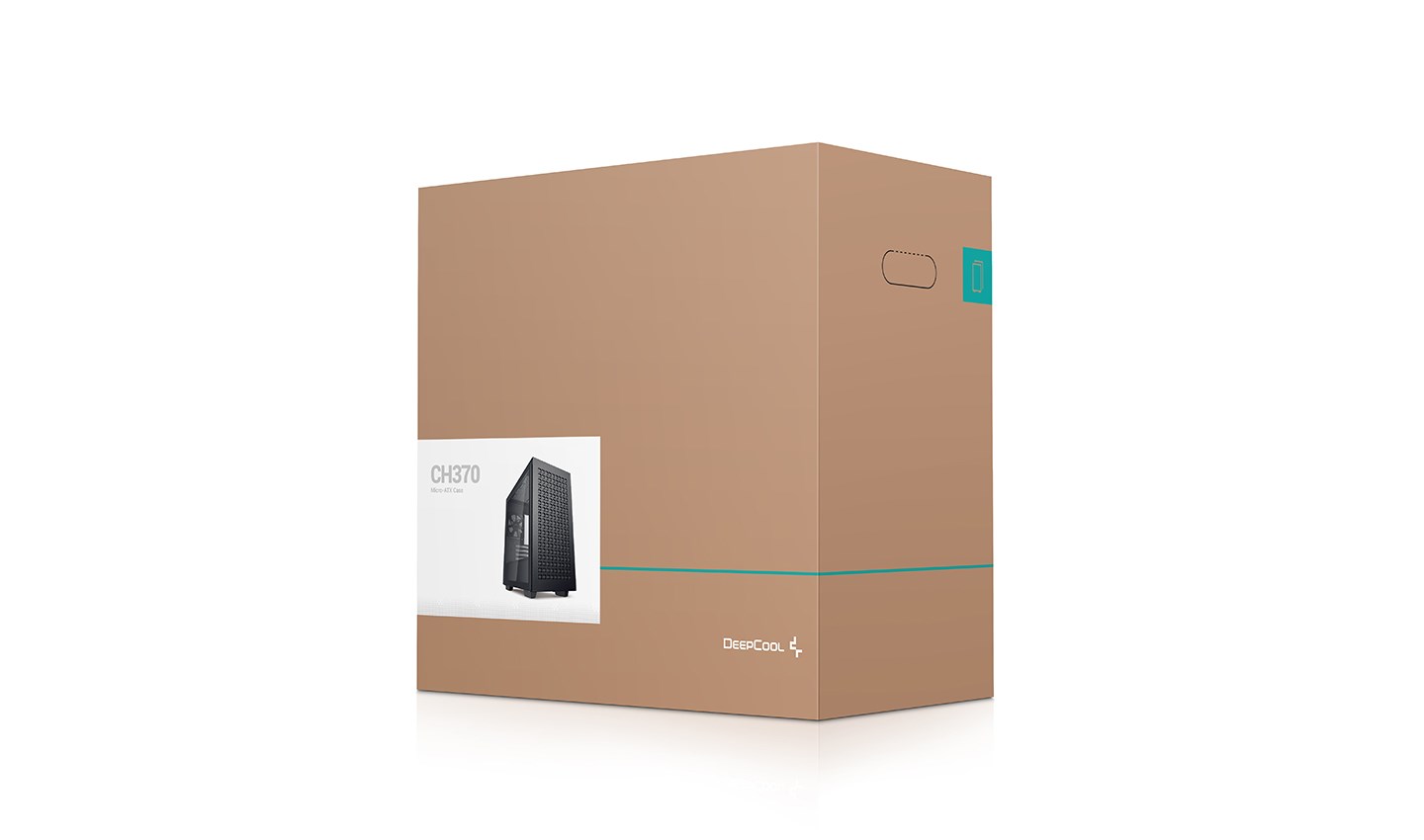 Kuti PC Deepcool CH370 Mini Tower, ATX, USB 3.0, e zezë