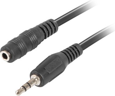 Lanberg 3.5mm Mini Jack M/F Кабел, 3 m, Црн