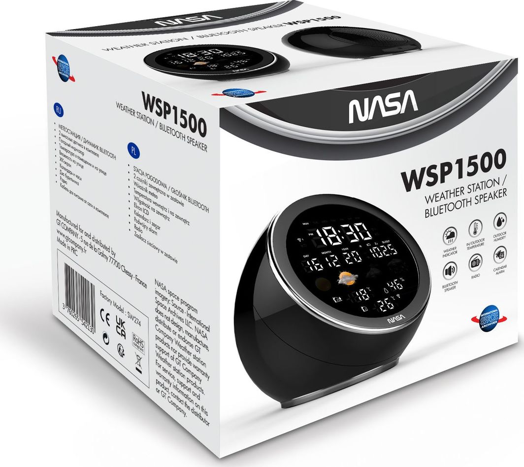 Stacion moti NASA Weather Station WSP1500, e zezë