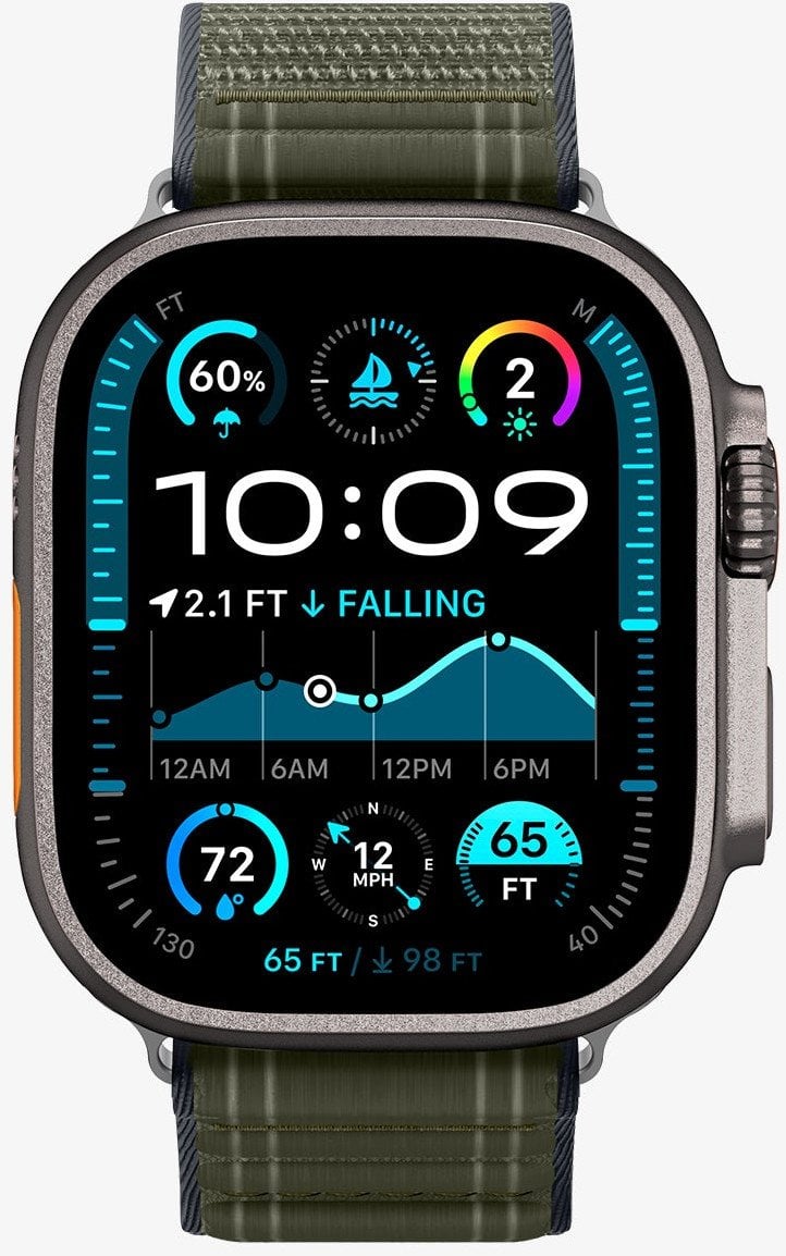 Rrip Apple Watch Spigen Fabric Band, hook and loop, 49mm 46mm 45mm 44mm, i gjelbër