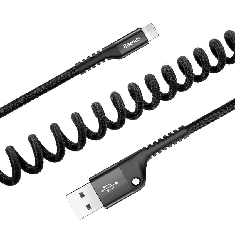 Kabllo USB Baseus CALSR-01, USB-A në Lightning, 1 m, i zi