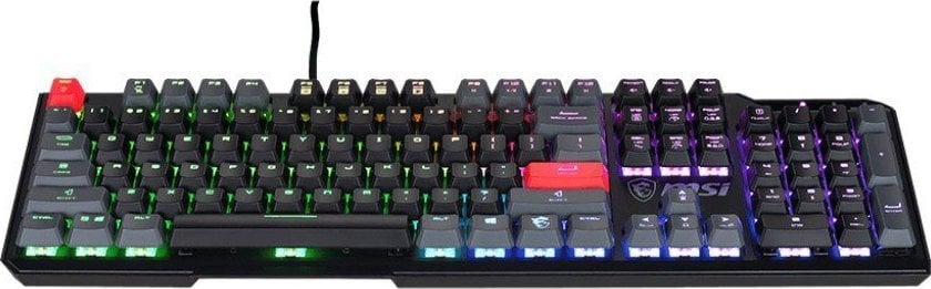 Tastierë MSI Vigor GK41 Dusk Kailh Red, me kabllo, e zezë/kuqe
