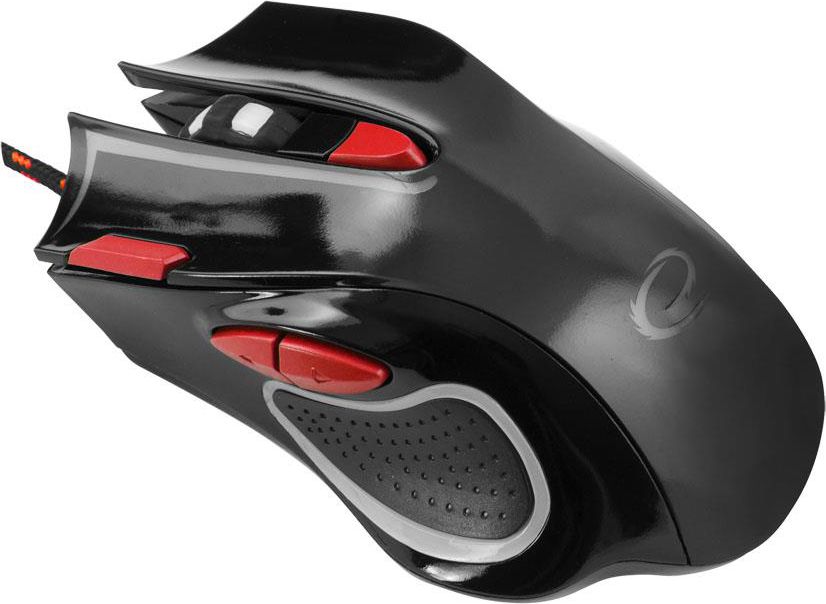 Mouse me kabllo Esperanza Hawk EGM401KR, optik, për gaming, i zi me të kuqe