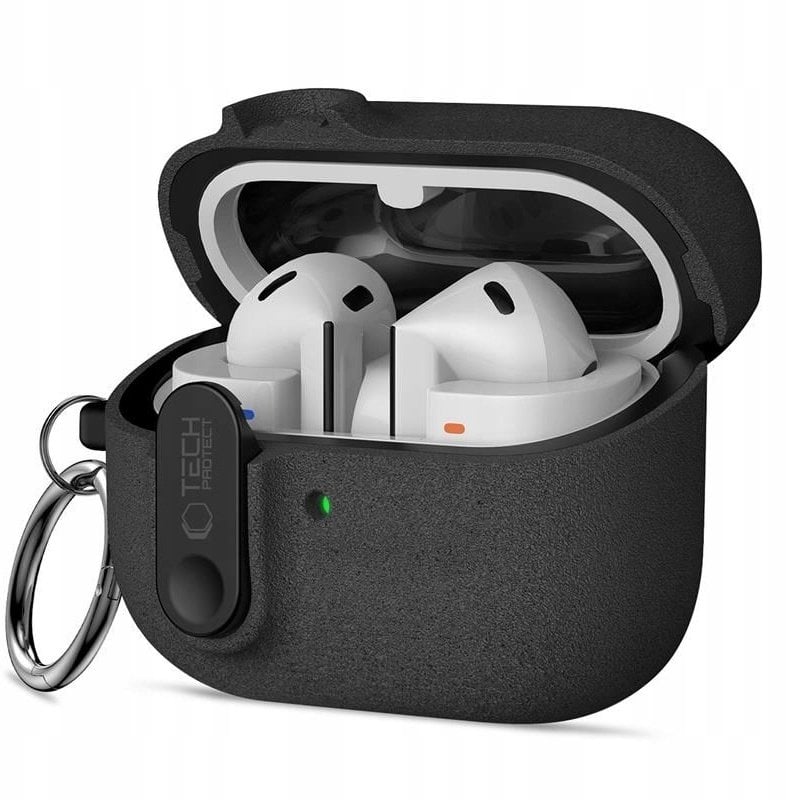 Mbulesë mbrojtëse Tech-Protect Slim Hook për Samsung Galaxy Buds 3 3 FE 3 Pro, me grep, e zezë