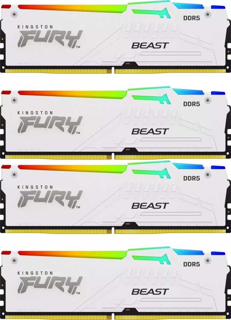 Memorie Kingston Fury Beast RGB, DDR5, 128 GB, 5200 MHz, CL40, KF552C40BWAK4-128