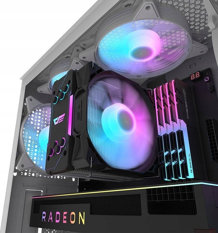 Kasë Darkflash DK352 Mesh ARGB, e bardhë, Midi Tower