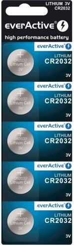 Bateri EverActive CR2032, 210 mAh, 5 copë