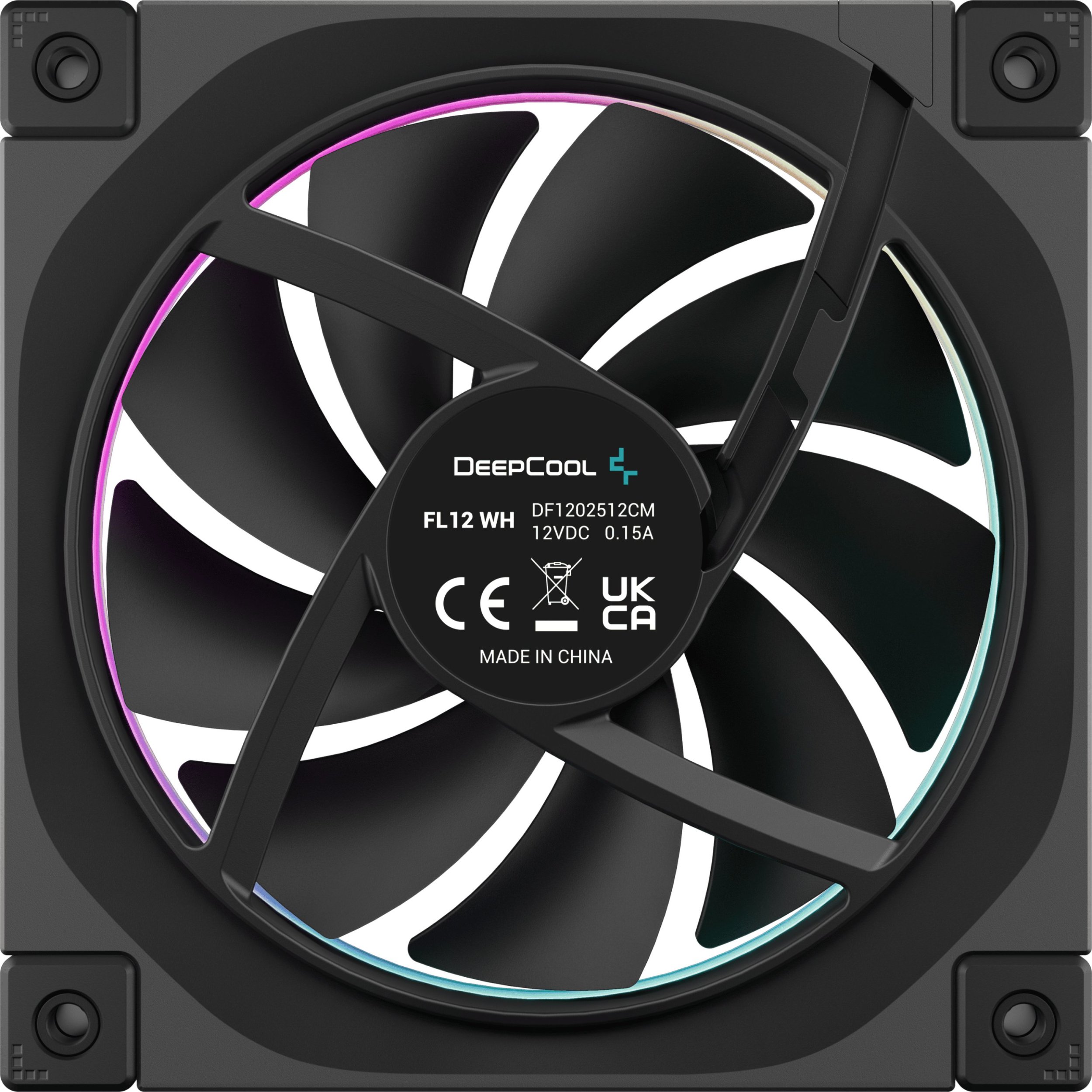 Вентилатор за куќиште DeepCool FL12 3 in 1, 120 mm, сет 3 парчиња, црн