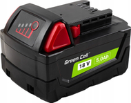 Bateri për vegla pune Green Cell M18 B5 GC PTML18V5, 18V, 5.0Ah, e zezë