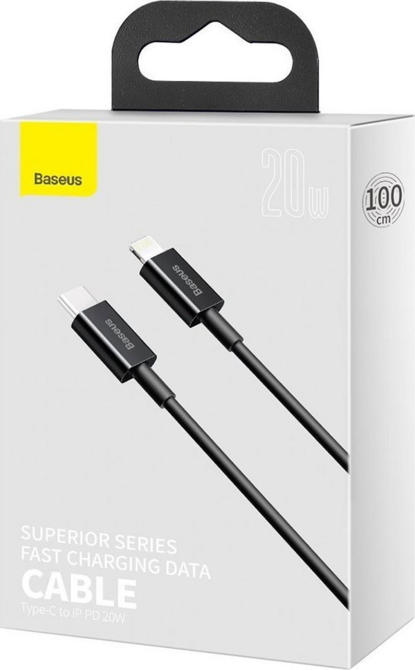 Kabllo për karikim / të dhëna Baseus Superior Series USB-C - Lightning, 20W, 1m, e zezë