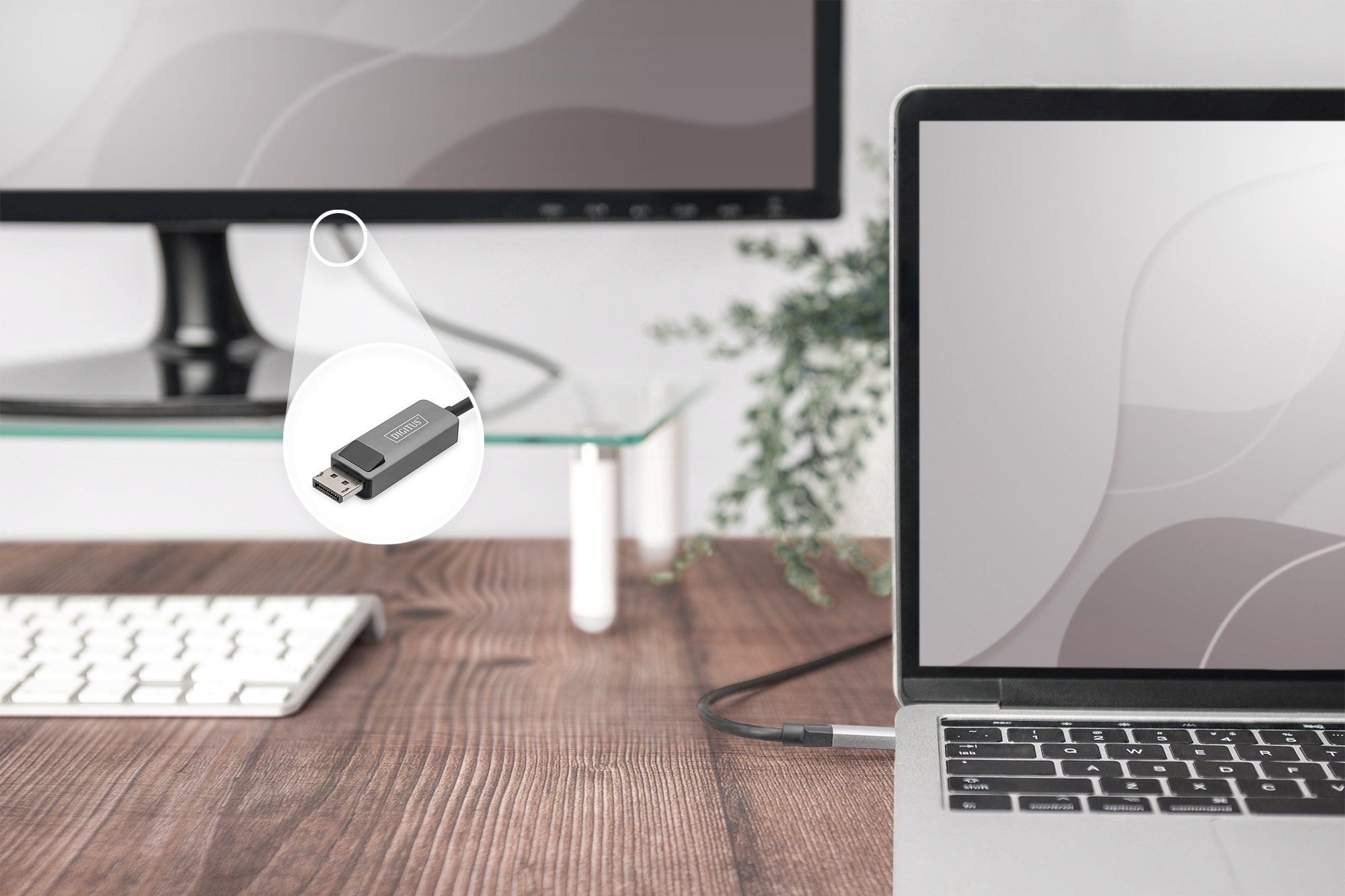 Kabllo USB-C në DisplayPort Digitus DB-300334-020-S, 2m, 8K, e zezë