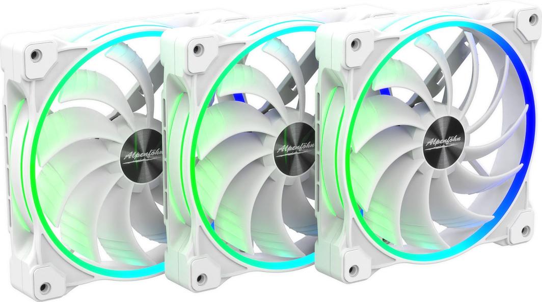 Ventilator për kompjuter Alpenfohn Wing Boost 3 ARGB, i bardhë