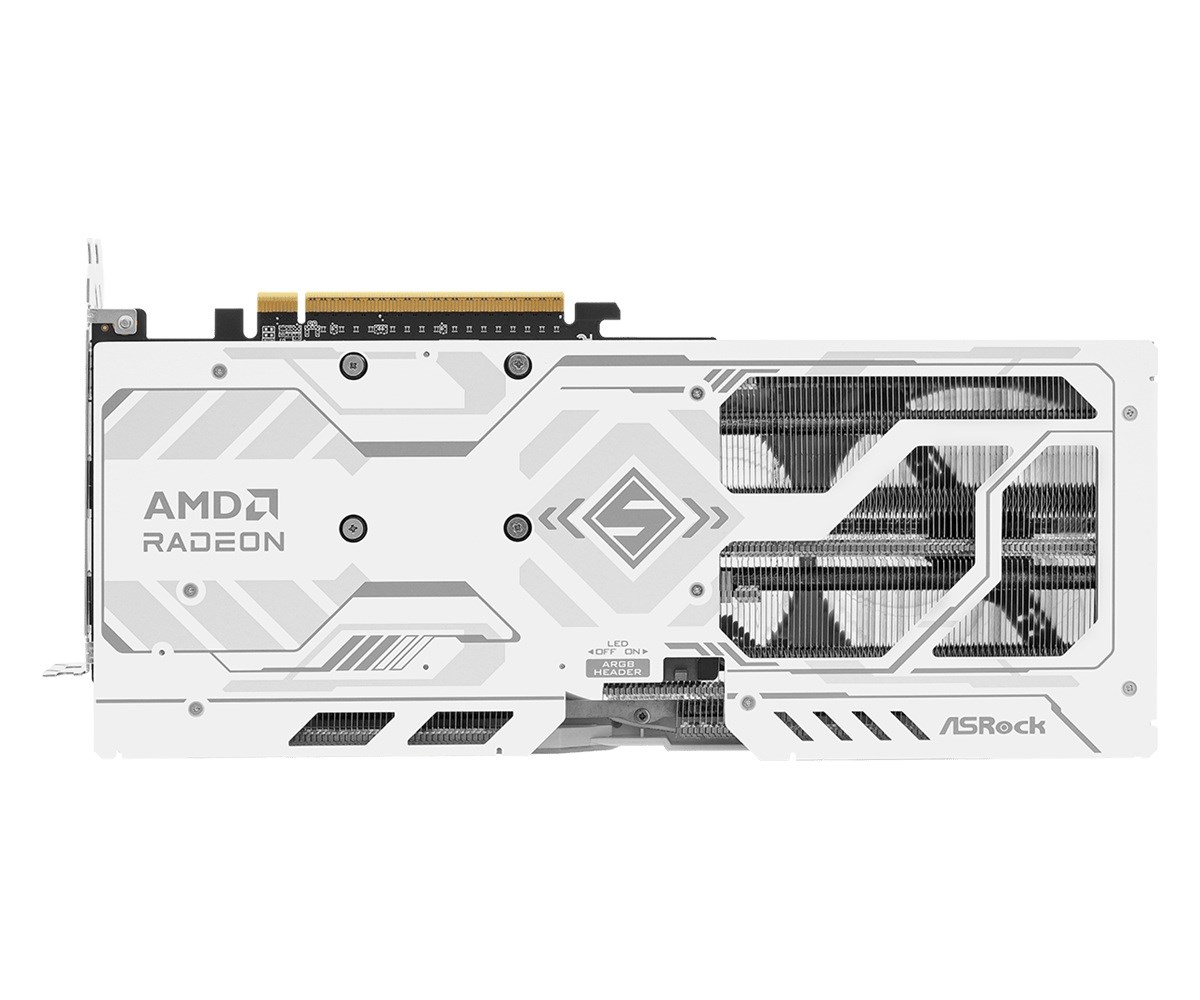 Kartë grafike ASRock Radeon RX 9060 XT Steel Legend OC, 16GB GDDR6, PCI Express, e bardhë