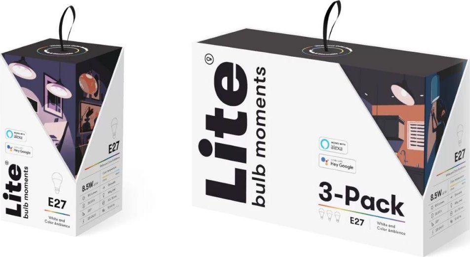 Llambë inteligjente Lite Bulb Moments E27 9W, RGB, 2700K 6500K, e bardhë