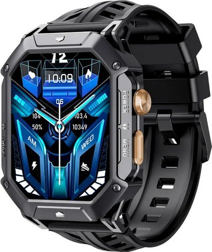 Smartwatch Rubicon, SMS dhe thirrje, monitorim pulsi, bateri 1000mAh, i zi