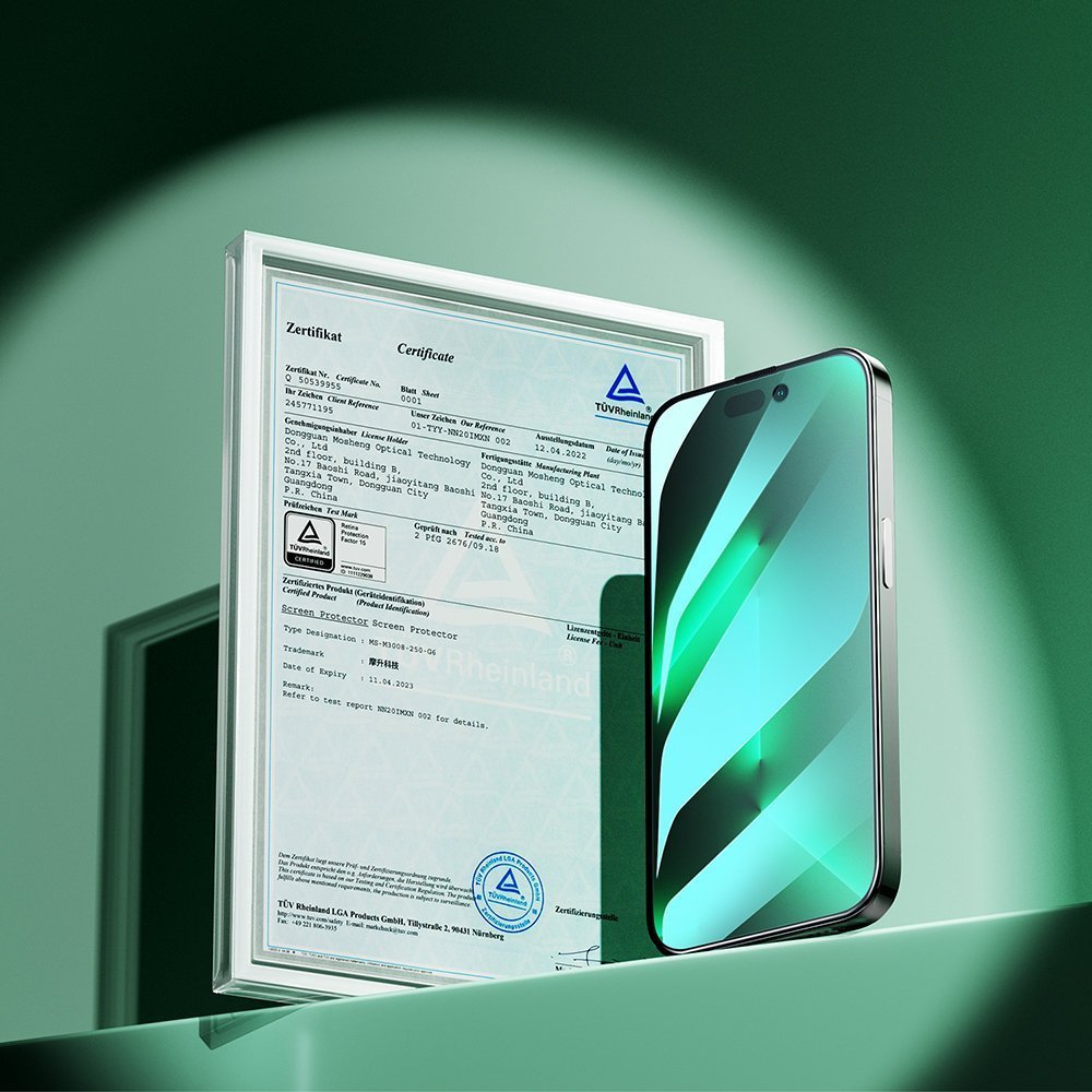 Xham mbrojtës Joyroom Knight JR-G03 për iPhone 14 Plus, Anti Blue Light, kornizë e gjelbër