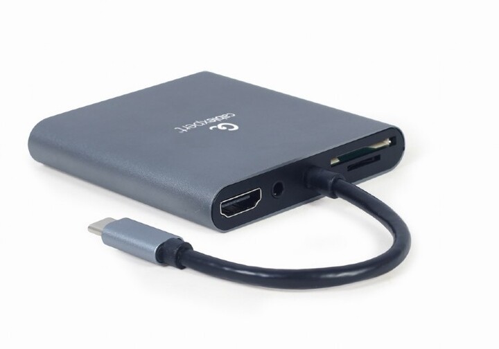 [OUTLET] Përshtatës 6në1 Gembird CABLEXPERT USB 3.1 Gen1, HDMI 4K@30Hz, VGA, USB-C PD, jack, SD